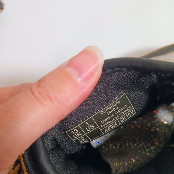 Dr. Martens 1460 8 Eye Iridescent Spot Metallic Suede Boots Girls Size 1 - Picture 10 of 10